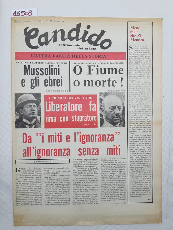 Candido settimanale del sabato numero 33 20 Settembre 1979