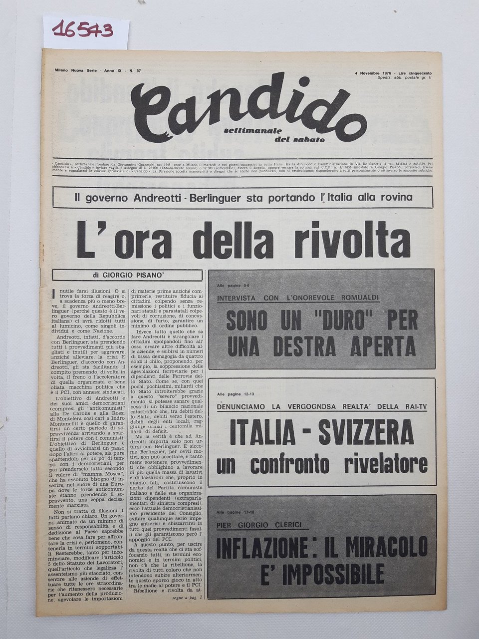 Candido settimanale del sabato numero 37 4 novembre 1976