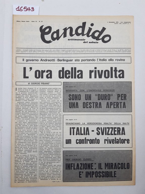 Candido settimanale del sabato numero 37 4 novembre 1976