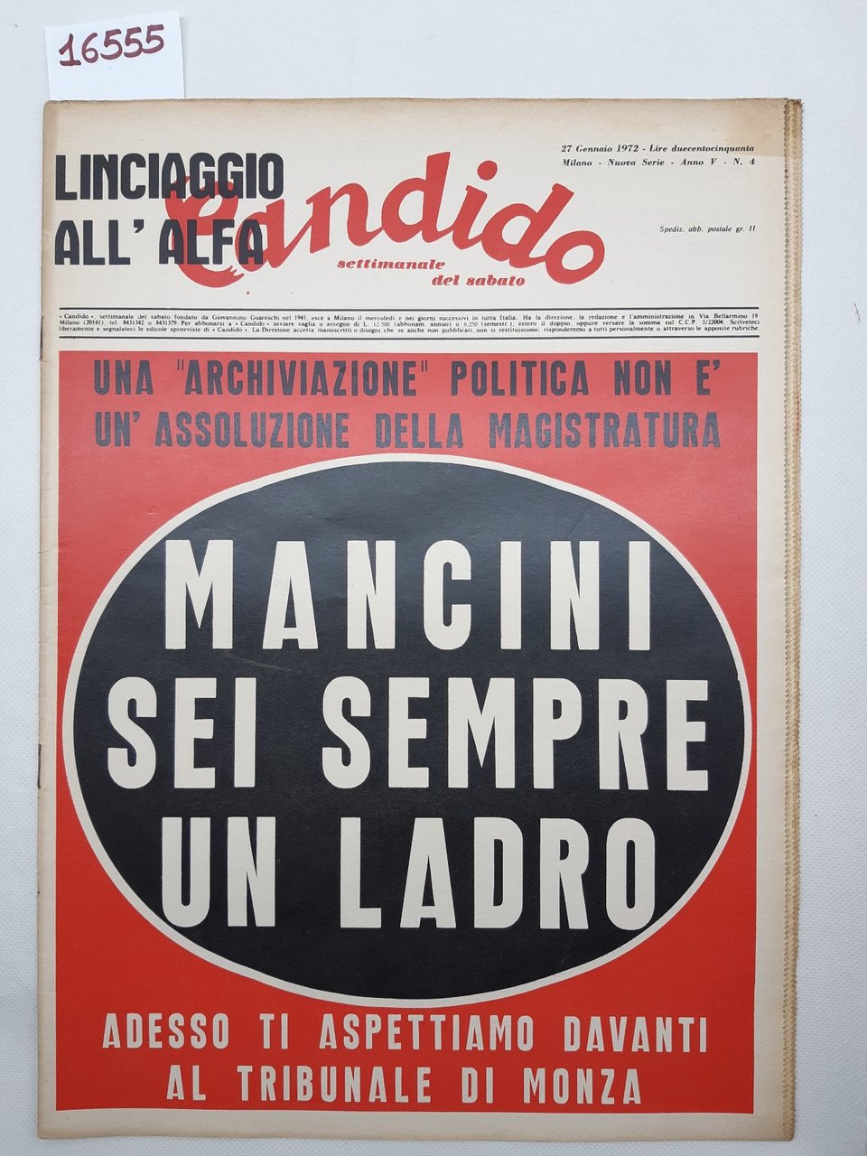 Candido settimanale del sabato numero 4 27 gennaio 1972