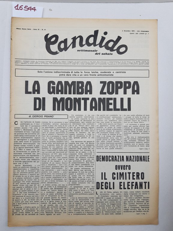 Candido settimanale del sabato numero 41 2 dicembre 1976