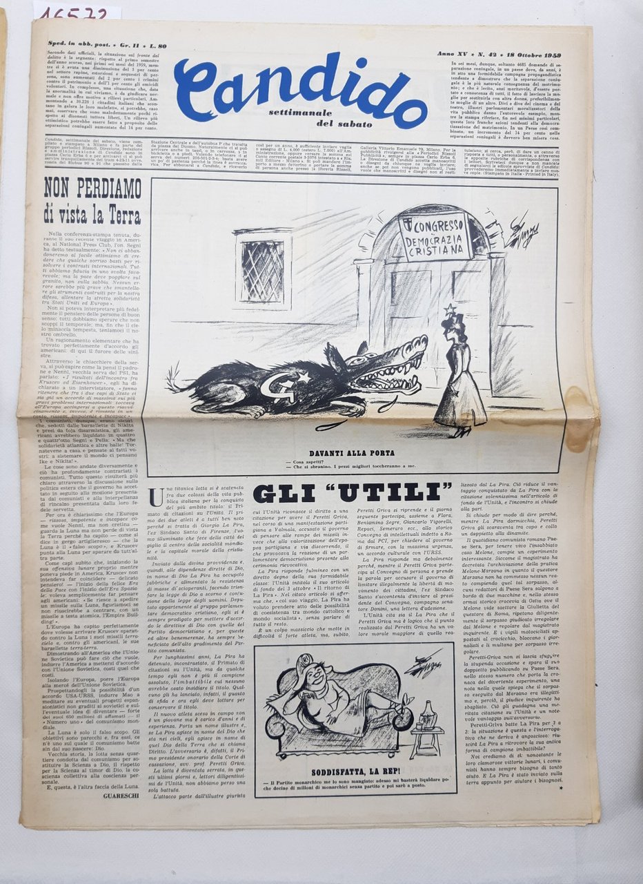 Candido settimanale del sabato numero 42 18 ottobre 1959