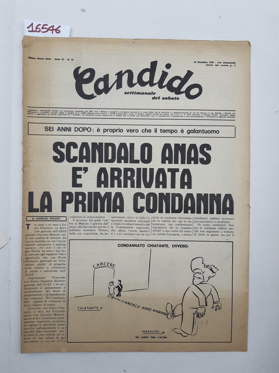 Candido settimanale del sabato numero 43 16 dicembre 1976