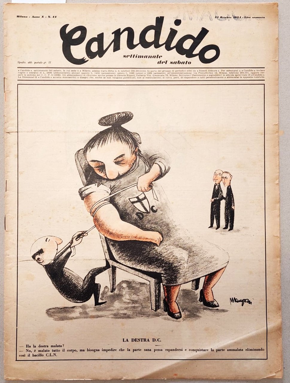 Candido settimanale del sabato numero 44 31 ottobre 1954