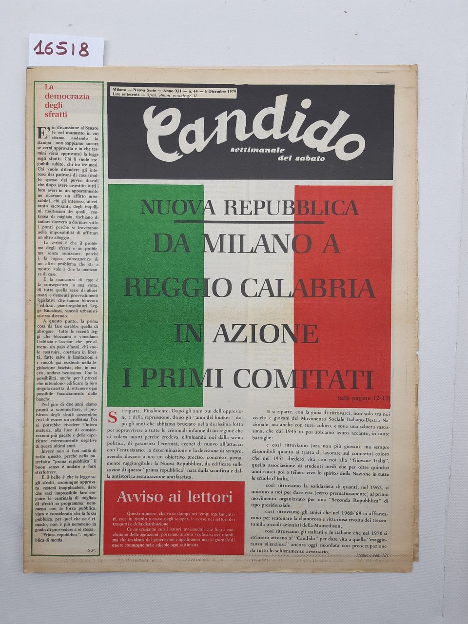 Candido settimanale del sabato numero 44 6 dicembre 1979