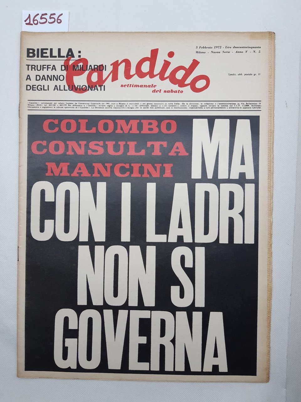 Candido settimanale del sabato numero 5 3 febbraio 1972