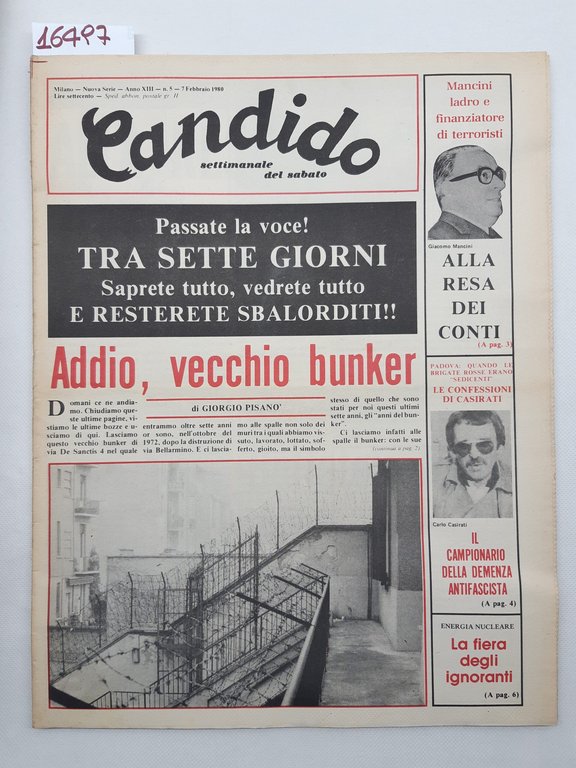 Candido settimanale del sabato numero 5 7 febbraio 1980