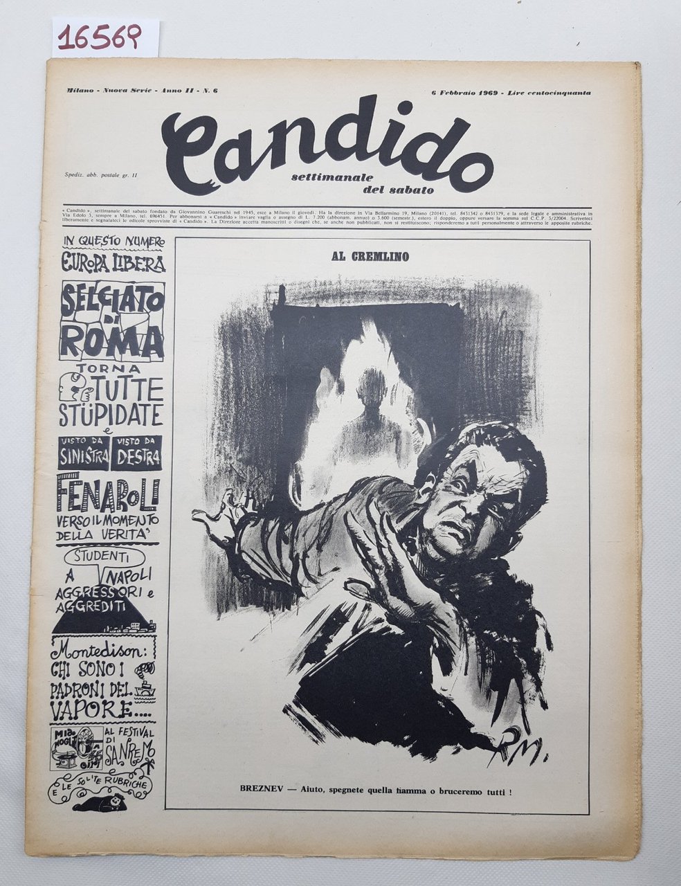 Candido settimanale del sabato numero 6 6 Febbraio 1969