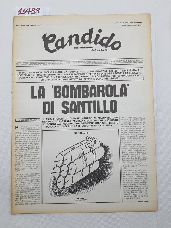 Candido settimanale del sabato numero 7 17 febbraio 1977