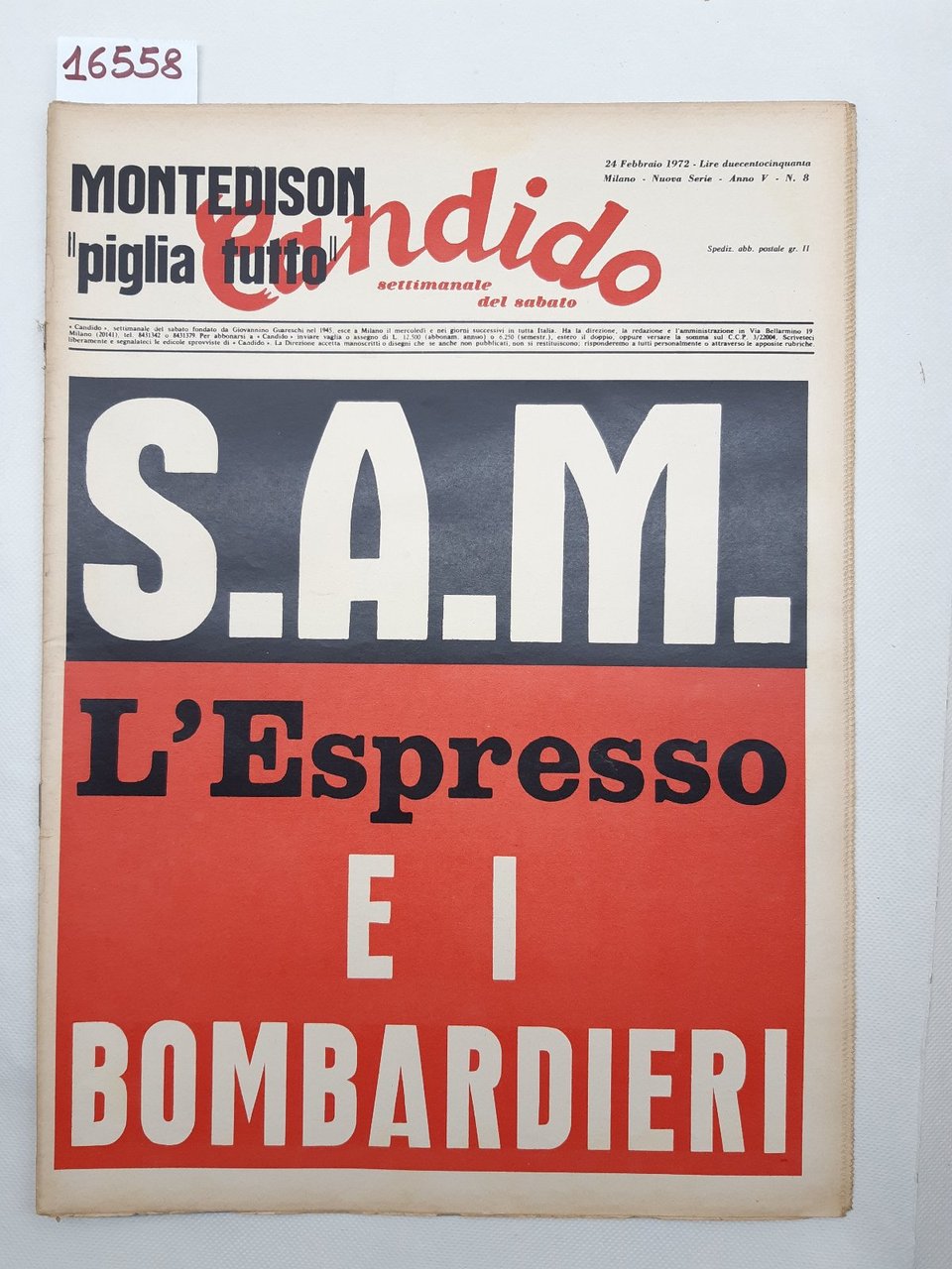 Candido settimanale del sabato numero 8 24 febbraio 1972