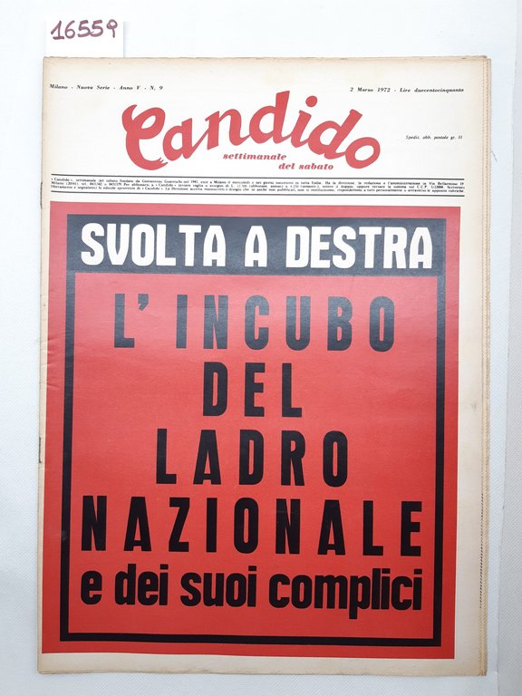 Candido settimanale del sabato numero 9 2 marzo 1972