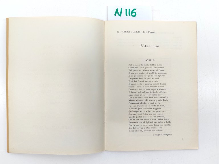 Canti-Abram E Isaac-I.Pizzetti-Missa Pro Mortuis G.Malipiero-Roma 1966-N 116