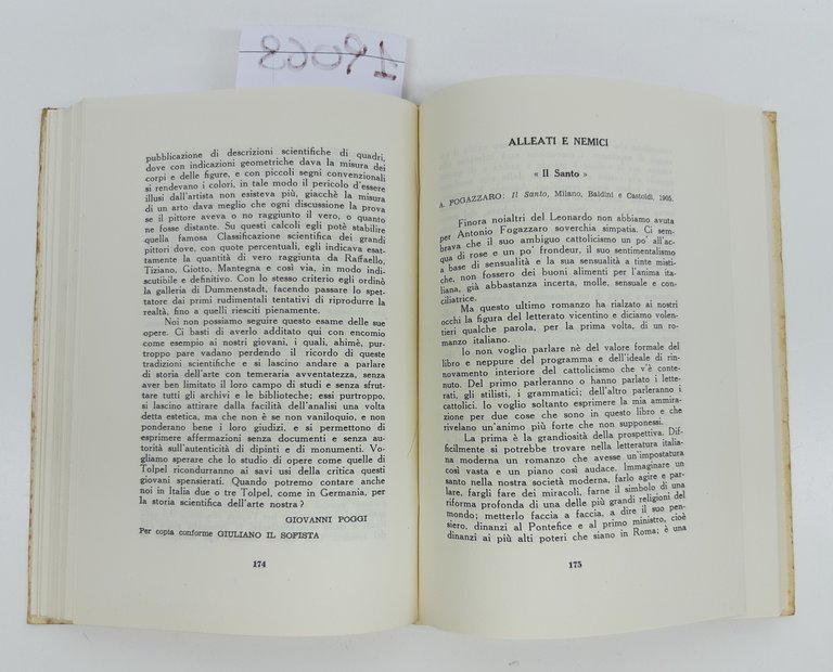 Carlo Ballerini Antologia del Leonardo Edizioni Dell'Albero 1957