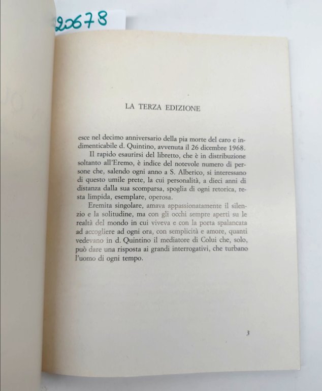 Carlo Bandini Don Quintino l'Eremita di San Alberico Faenza 1979