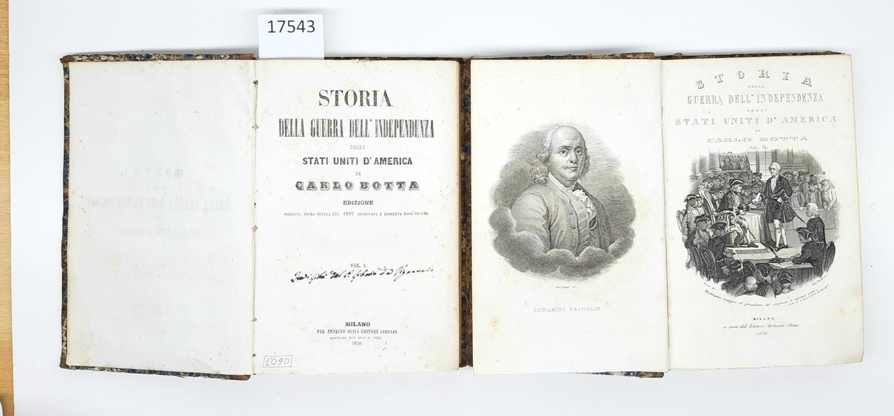 Carlo Botta Storia della guerra dell'Indipendenza degli Stati Uniti d'America …