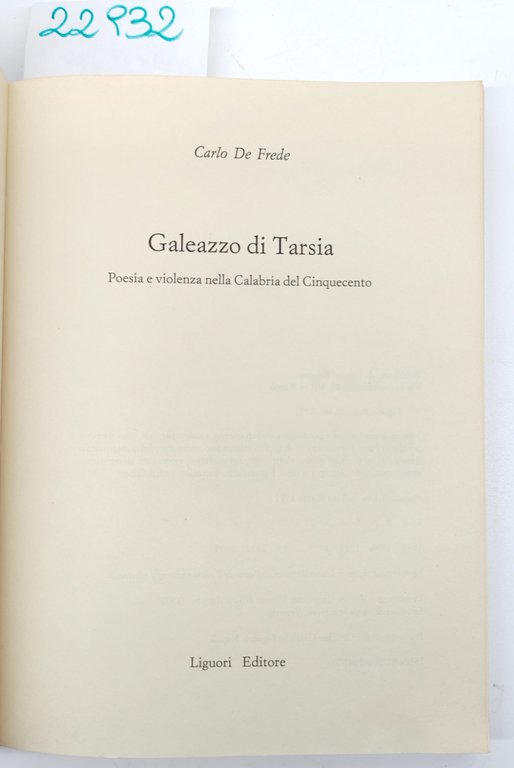 Carlo de Fede Galeazzo di Tarsia Liguori 1991 1° edizione | Immagine Gallery 2