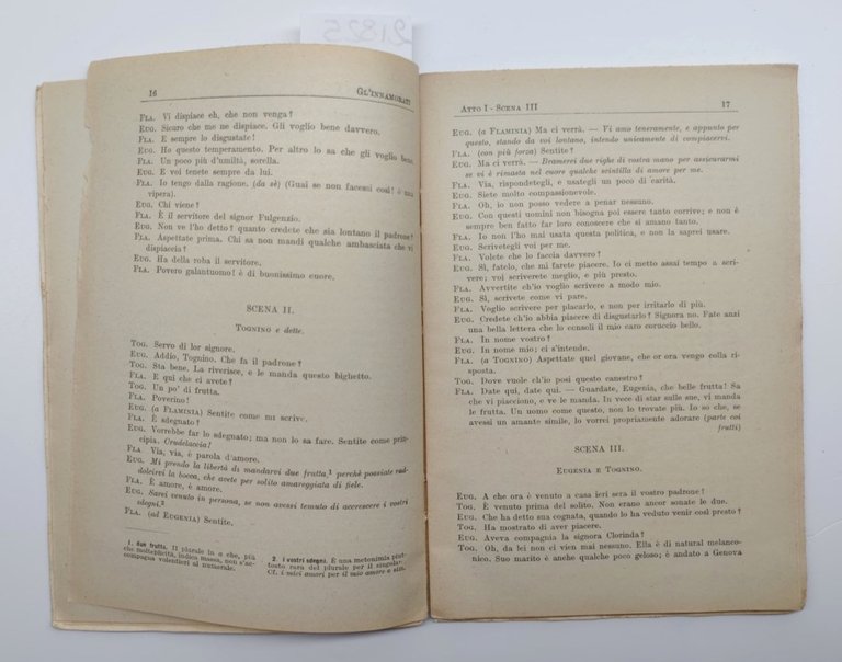 Carlo Goldoni Gl'innamorati commedia in tre atti Signorelli 1956