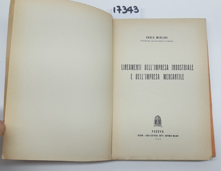 Carlo Merlani Lineamenti delle imprese industriali e dell'impresa mercantile CEDAM … | Immagine Gallery 2