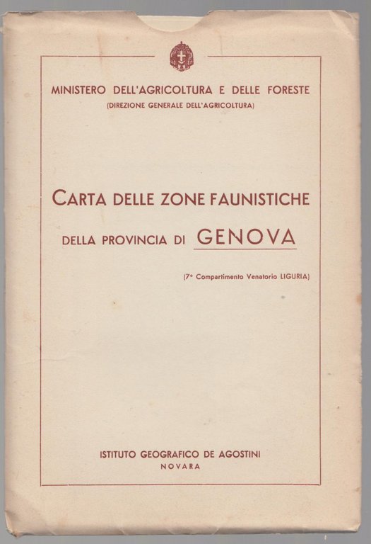 CARTA DELLE ZONE FAUNISTICHE DELLA PROVINCIA DI GENOVA