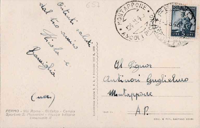 Cartolina Fermo Vedutine Via Roma Girfalco Campo Sportivo Piazza V. …