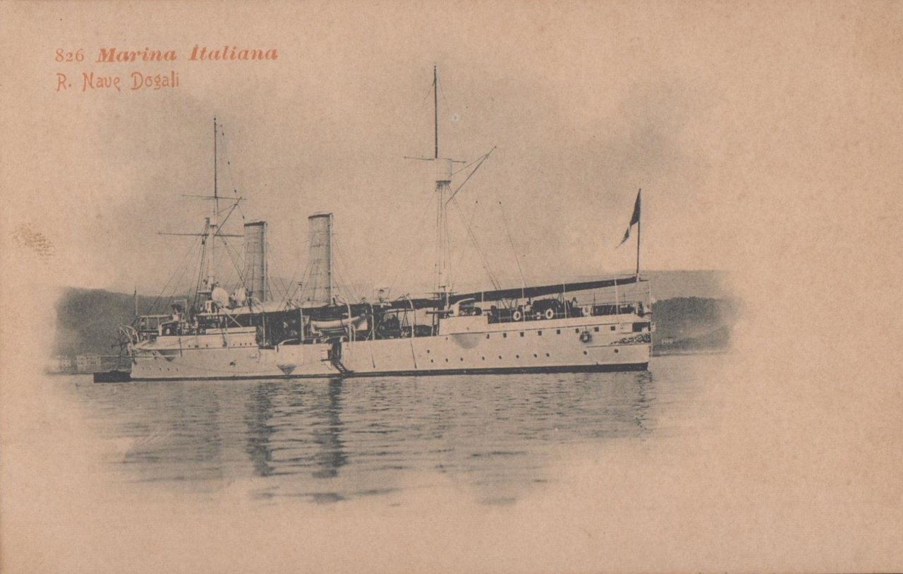 Cartolina Marina Italiana R. Nave Dogali nvg 1901