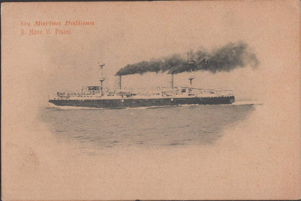Cartolina Marina Italiana R. Nave Pisani 1901 nvg