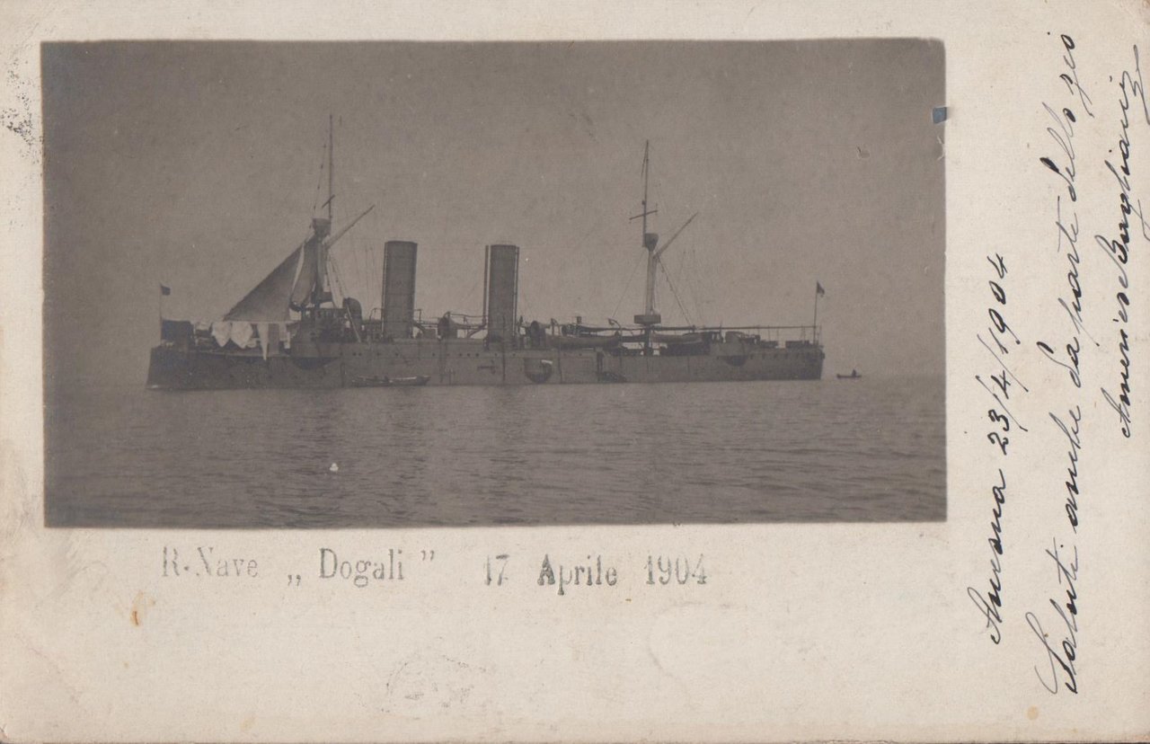 Cartolina R. Nave Dogali 17 aprile 1904 viaggiata
