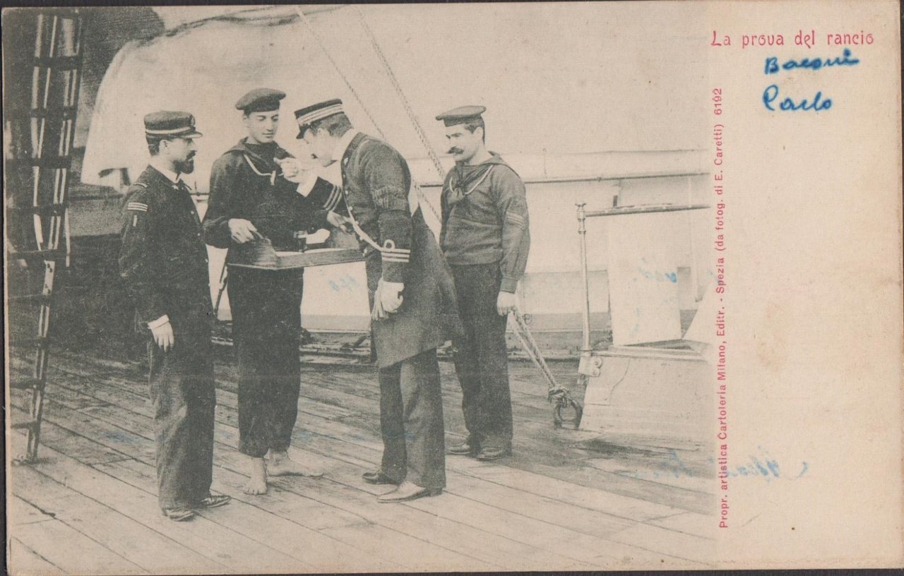 Cartolina Serie Vita di bordo: La prova del rancio nvg …