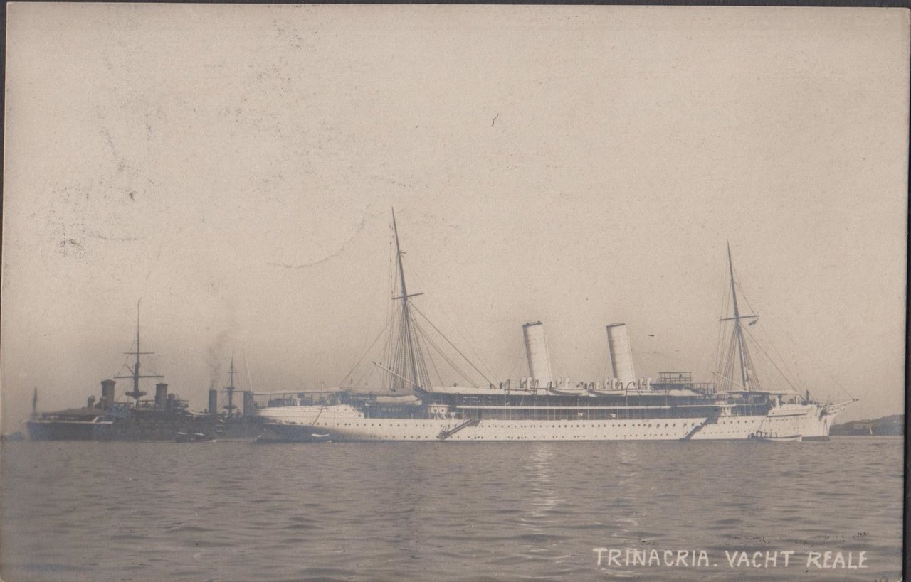 Cartolina Trinacria Yacht Reale Viaggiata 1907
