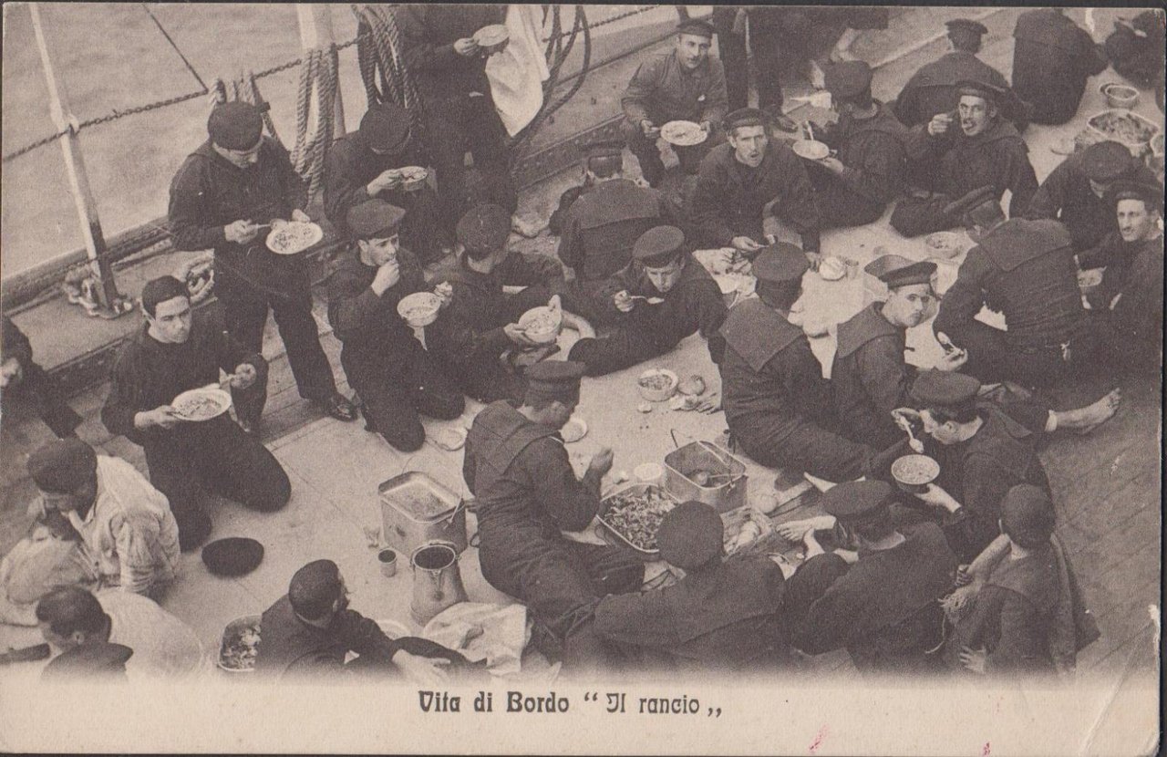 Cartolina Vita di Bordo "il rancio" nvg