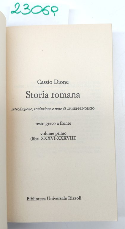 Cassio Dione Storia romana volume 1° BUR Rizzoli 1° edizione … | Immagine Gallery 3