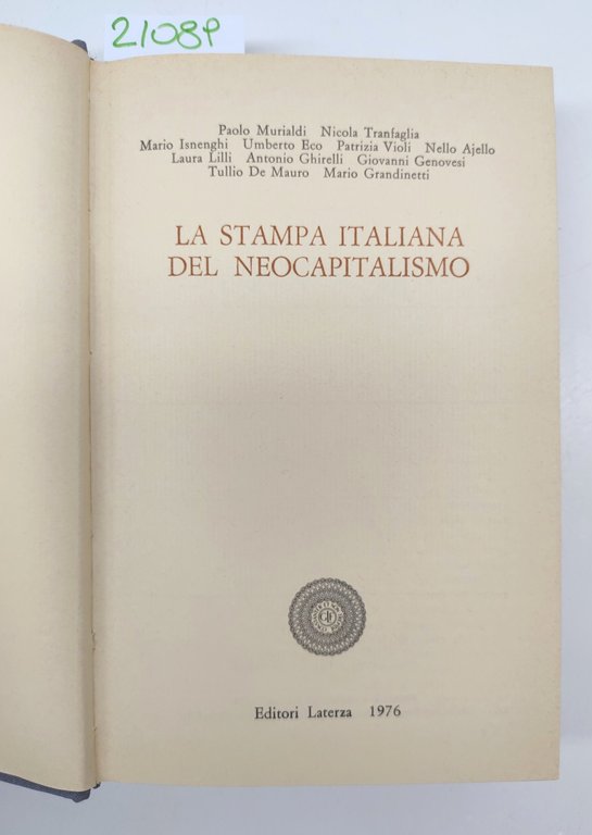 Castronovo Tranfaglia La stampa italiana del neocapitalismo Laterza 1976