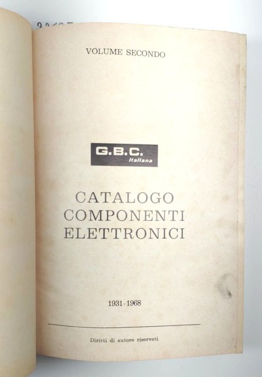 Catalogo componenti elettronici GBC 1931-1968 2° volume