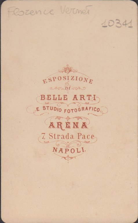 cdv ritratto di Florence Vernet by Studio Arena Napoli 1880 …