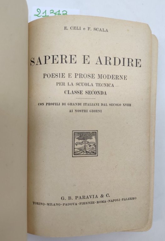 Celi Scala Sapere e ardire poesie e prose moderne per …