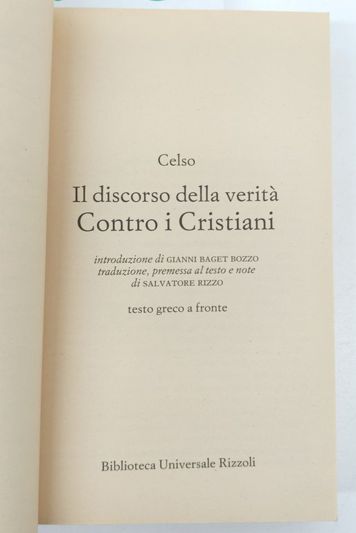 Celso Contro i cristiani BUR Rizzoli 1° edizione 1989 | Immagine Gallery 3