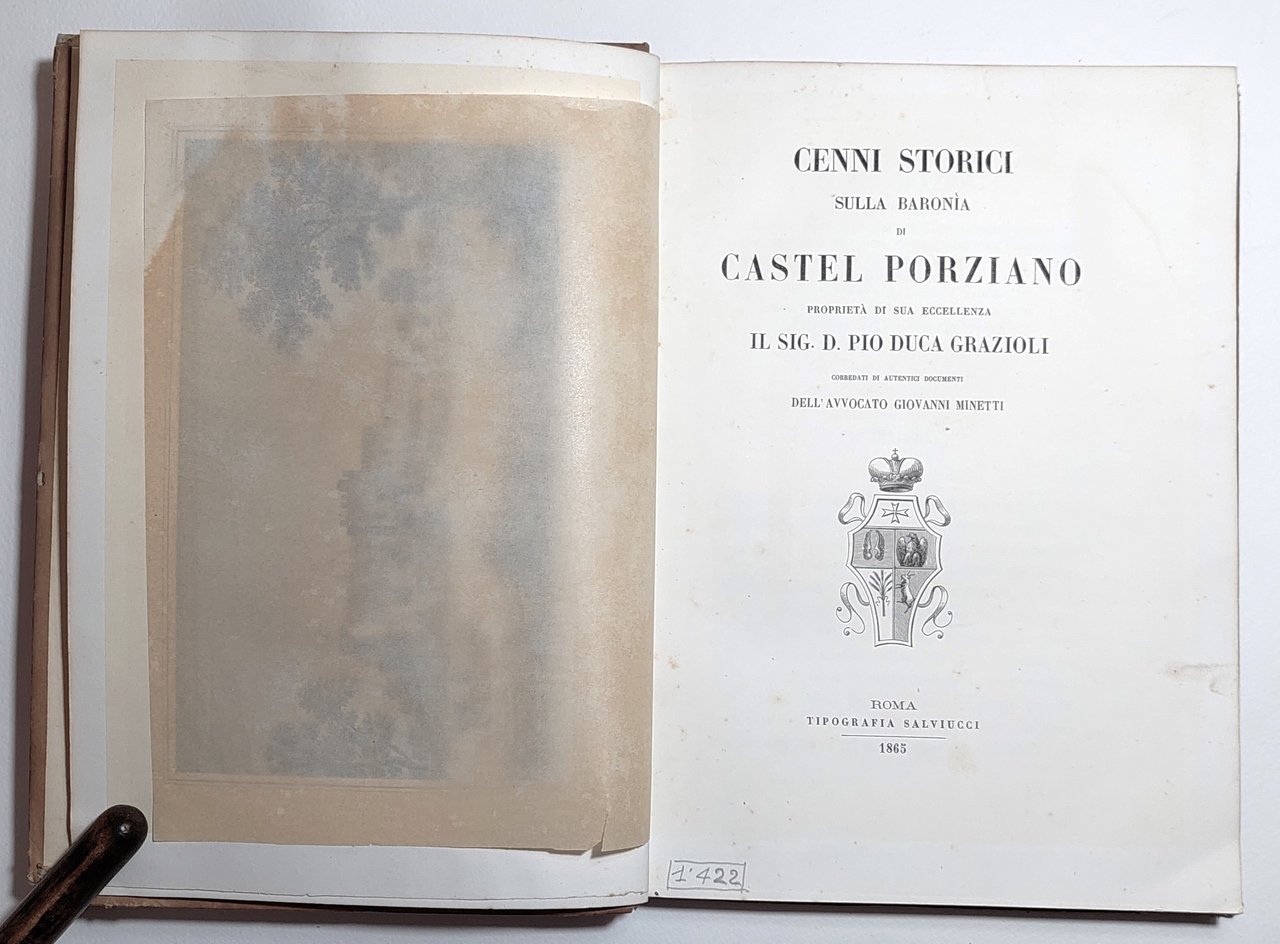 Cenni storici sulla Baronia di Castel Porziano proprietà di sua …