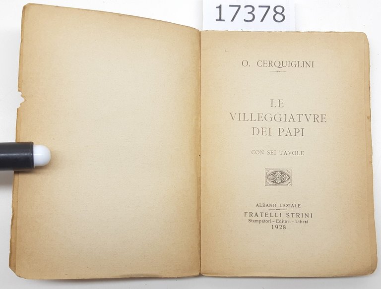 Cerquiglini Le villeggiature dei Papi Strini 1928 | Immagine Gallery 4