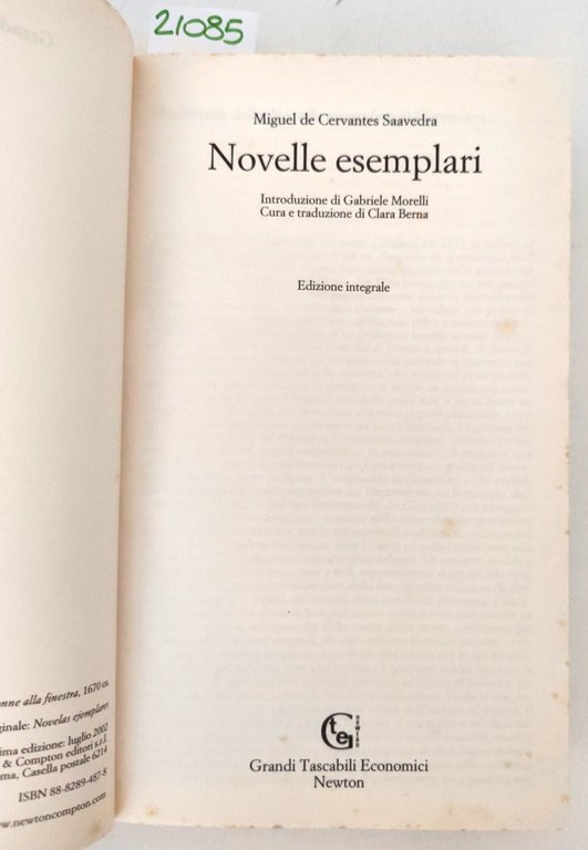Cervantes Novelle esemplari Newton 2002 1° edizione