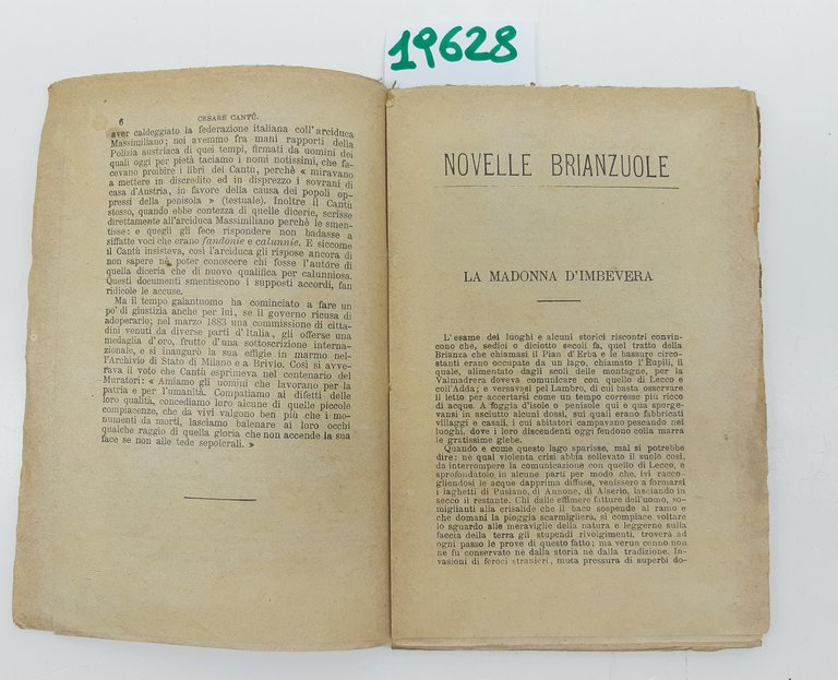 Cesare Cantù Novelle brianzole Sonzogno 1909