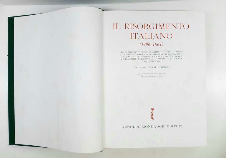 Cesare Giardini Il Risorgimento italiano 1796-1861 Mondadori 1° edizione 1958