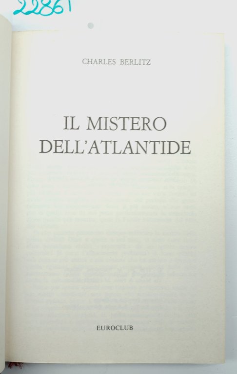 Charles Berlitz Il mistero dell'Atlantide Euroclub 3° edizione 1977 | Immagine Gallery 3