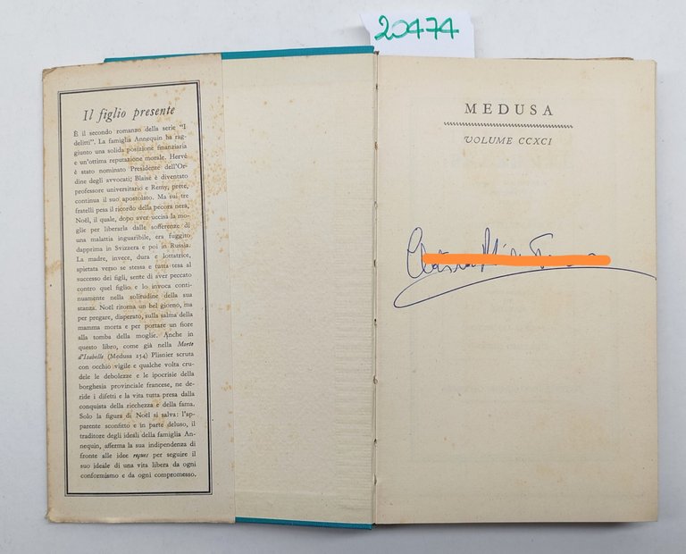 Charles Plisnier Il figlio presente Mondadori 1952 romanzo 1° edizione