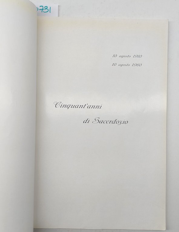 Cinquant'anni di sacerdozio di Padre Pio 1910 1960