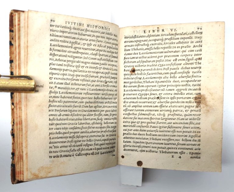 Cinquecentina 1559 Iustini ex Trogi Pompeii Historiis externis Libri XXXXIIII