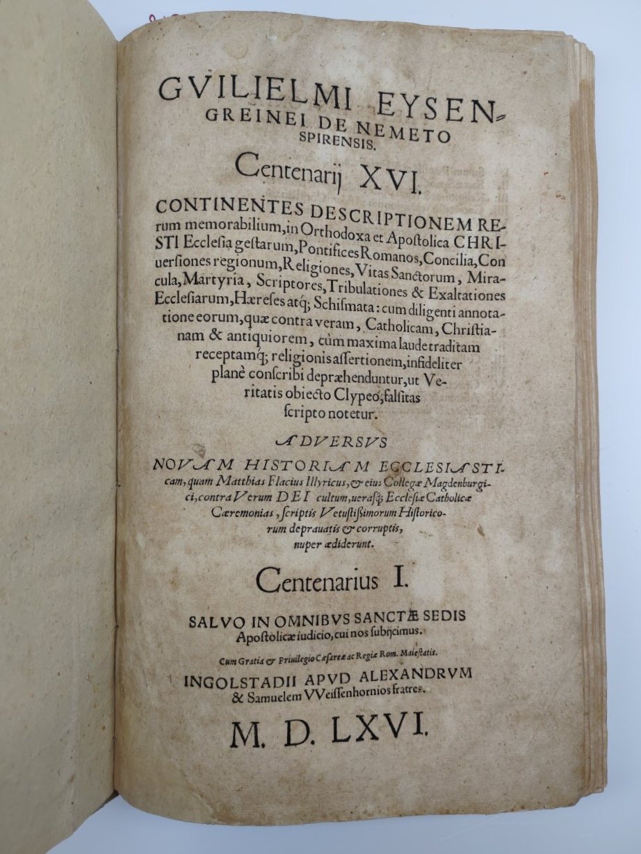Cinquecentina Guglielmo Eysengrein di Nemeto di Spira Centenario XVI 1566