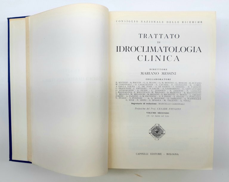 CNR Trattato di idroclimatologia clinica 2 volumi Cappelli 1950