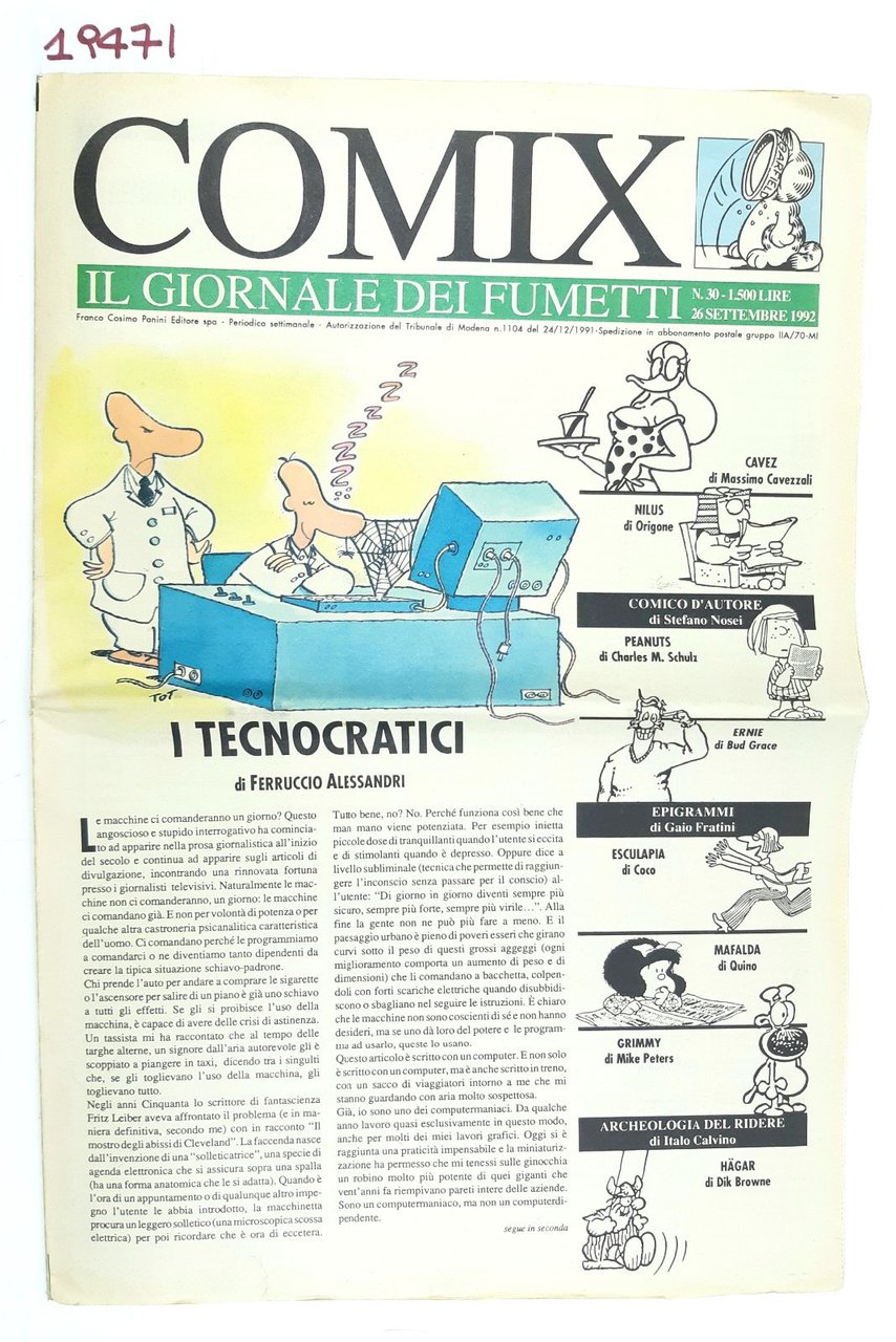 Comix il giornale dei fumetti il numero 30 26 settembre … | Immagine principale