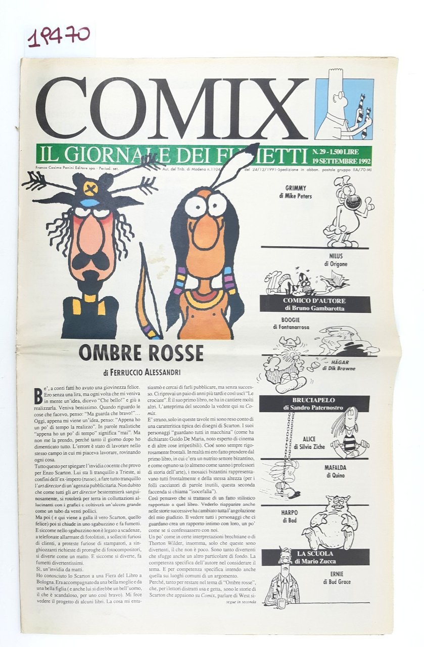 Comix il giornale dei fumetti numero 29 19 settembre 1992 … | Immagine principale