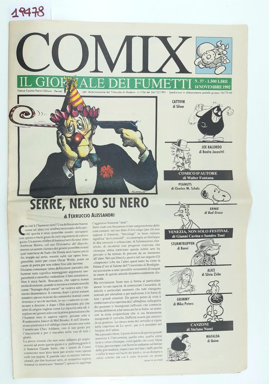 Comix il giornale dei fumetti numero 37 14 novembre 1992 … | Immagine principale
